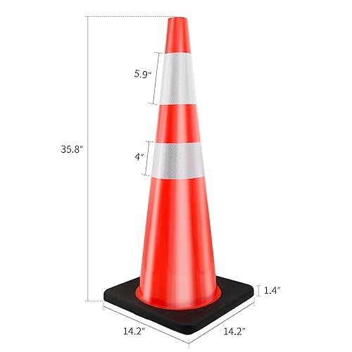 Miniatura 10 de Reliancer conos de tráfico de cloruro de polivinilo, conos de seguridad para estacionamiento en la carretera