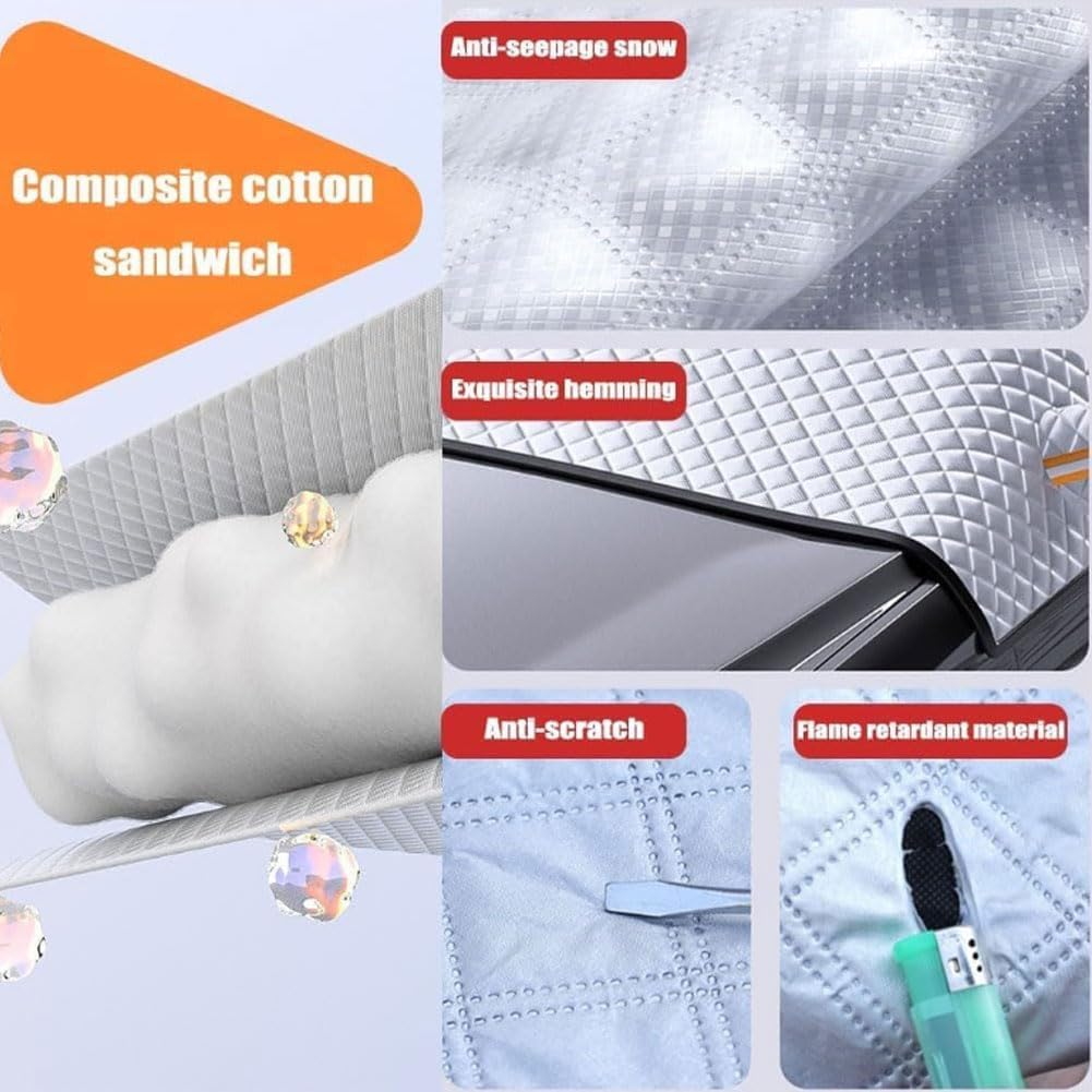 Car Windshield Guard for Golf B5 B6 B7 B8 SE ID4 Bora EOS UP Caddy Jetta, Snow Frost Protection Cover Against Ice Shield Anti-Hail Protector Winter Emergency Covers Harsh Weather