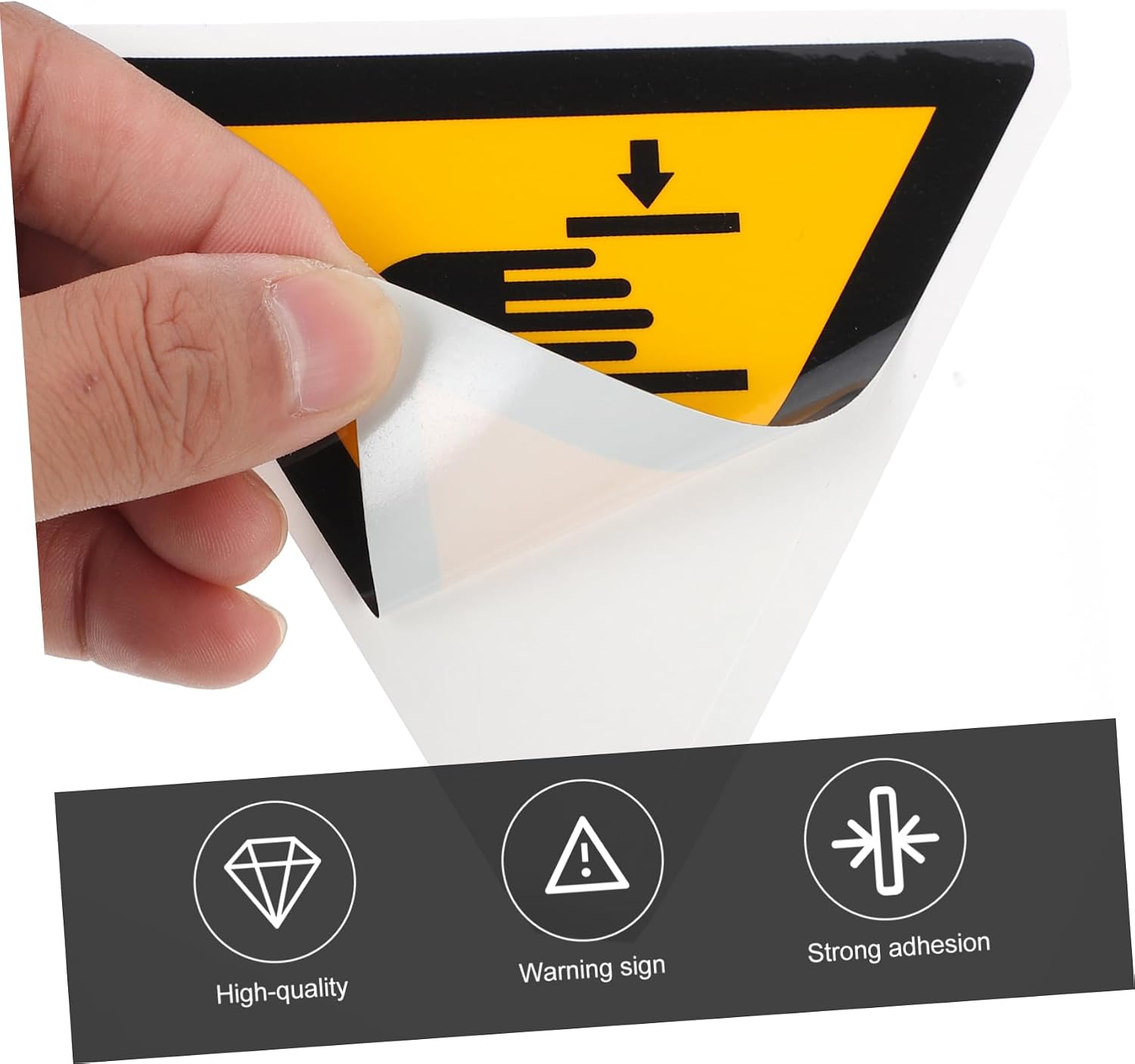 3 Pcs Caution Hand Crushing Stickers - Warning Decals for Equipment Safety, Easy to Apply, Lightweight and Portable, 3.93 X .93 Inch