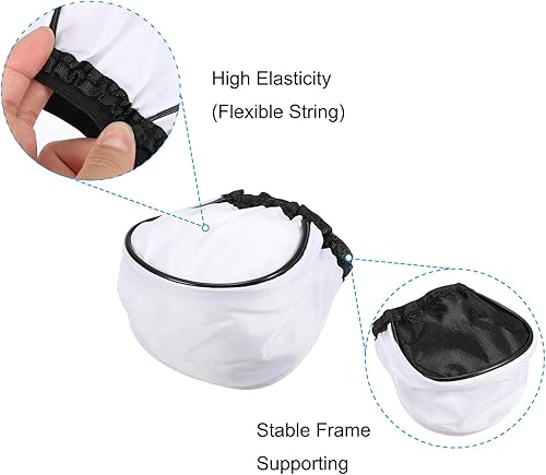 Miniatura 4 de PATIKIL Tapa difusora de rebote flash, 2 unidades, universal, suave, elástica, para linterna, fotografía, cámara, luz de velocidad, color blanco