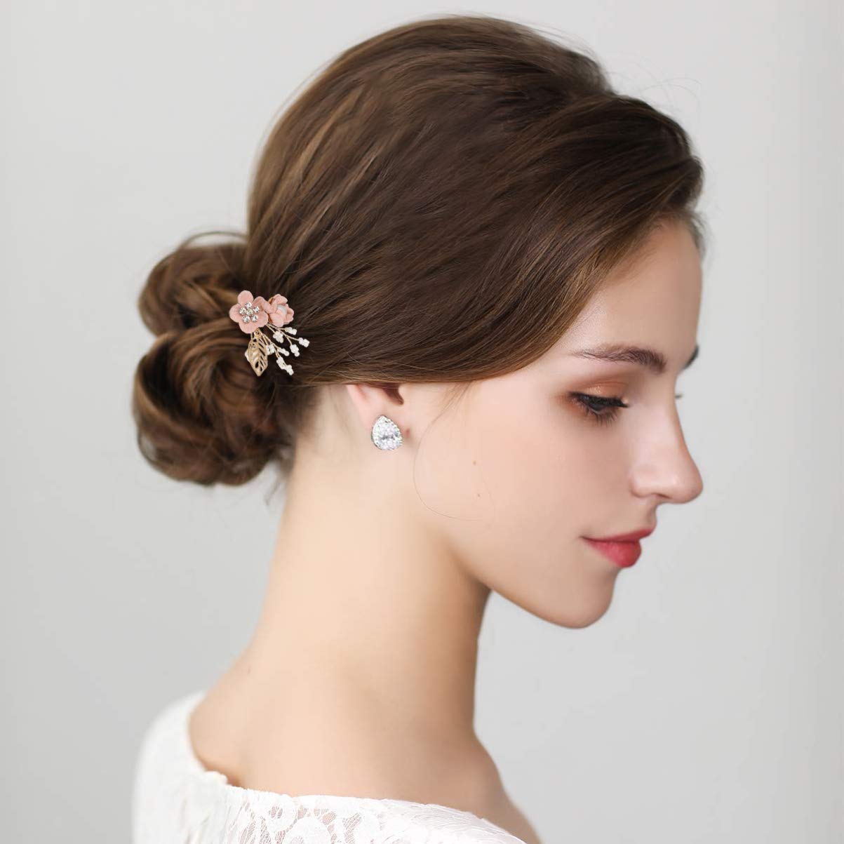 FRCOLOR 12stücke Rosa Haarnadeln Haarschmuck Mit Blumen Für Braut Hochzeit Und Partys Elegante Haaraccessoires Für Besondere Anlässe