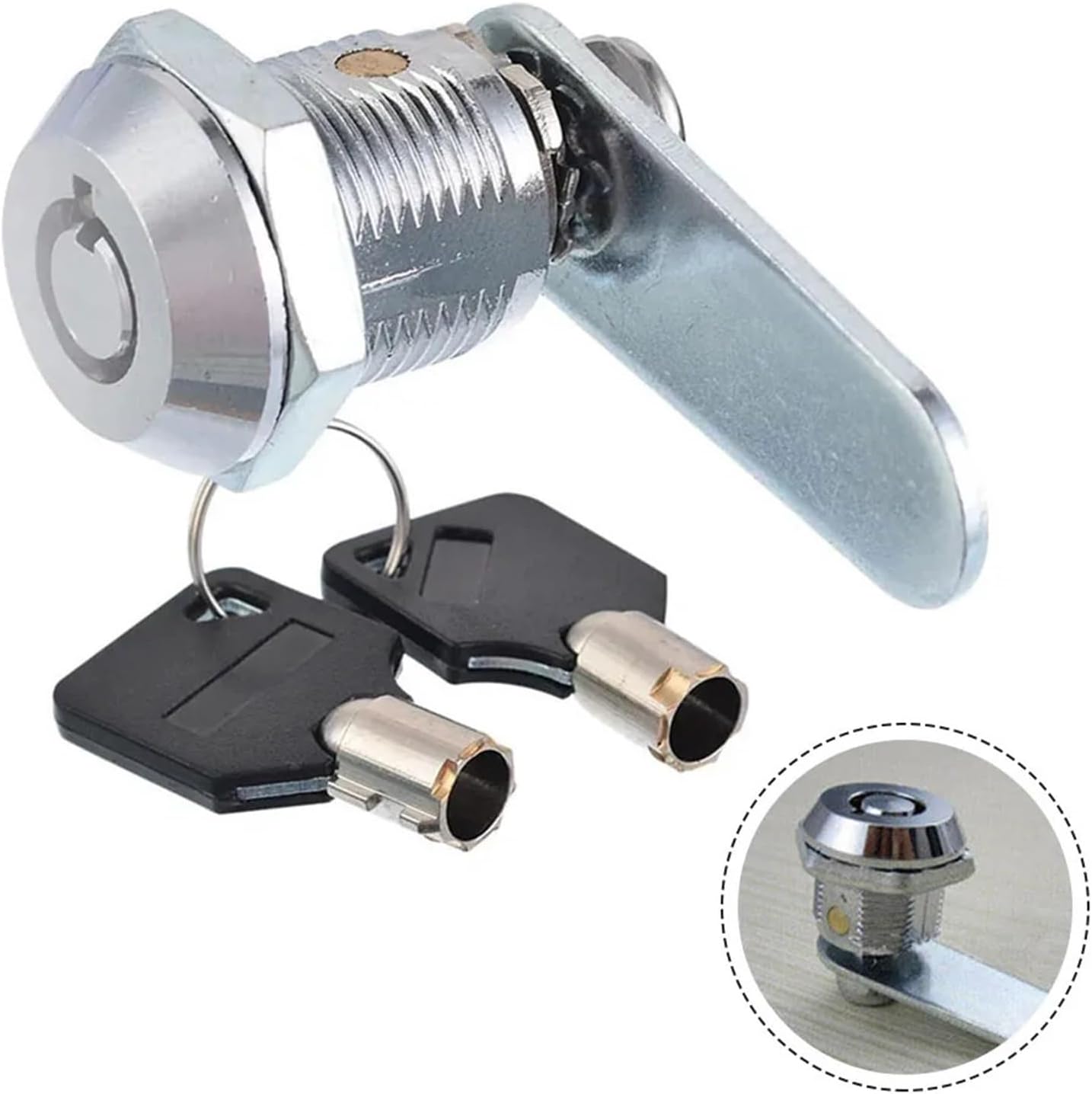 Cylinder Locks Door Cabinet Mailbox Padlock Drawer Cupboard Box Lock with 2 Keys Cam 16/20/25/30mm 1Pcs(30mm)