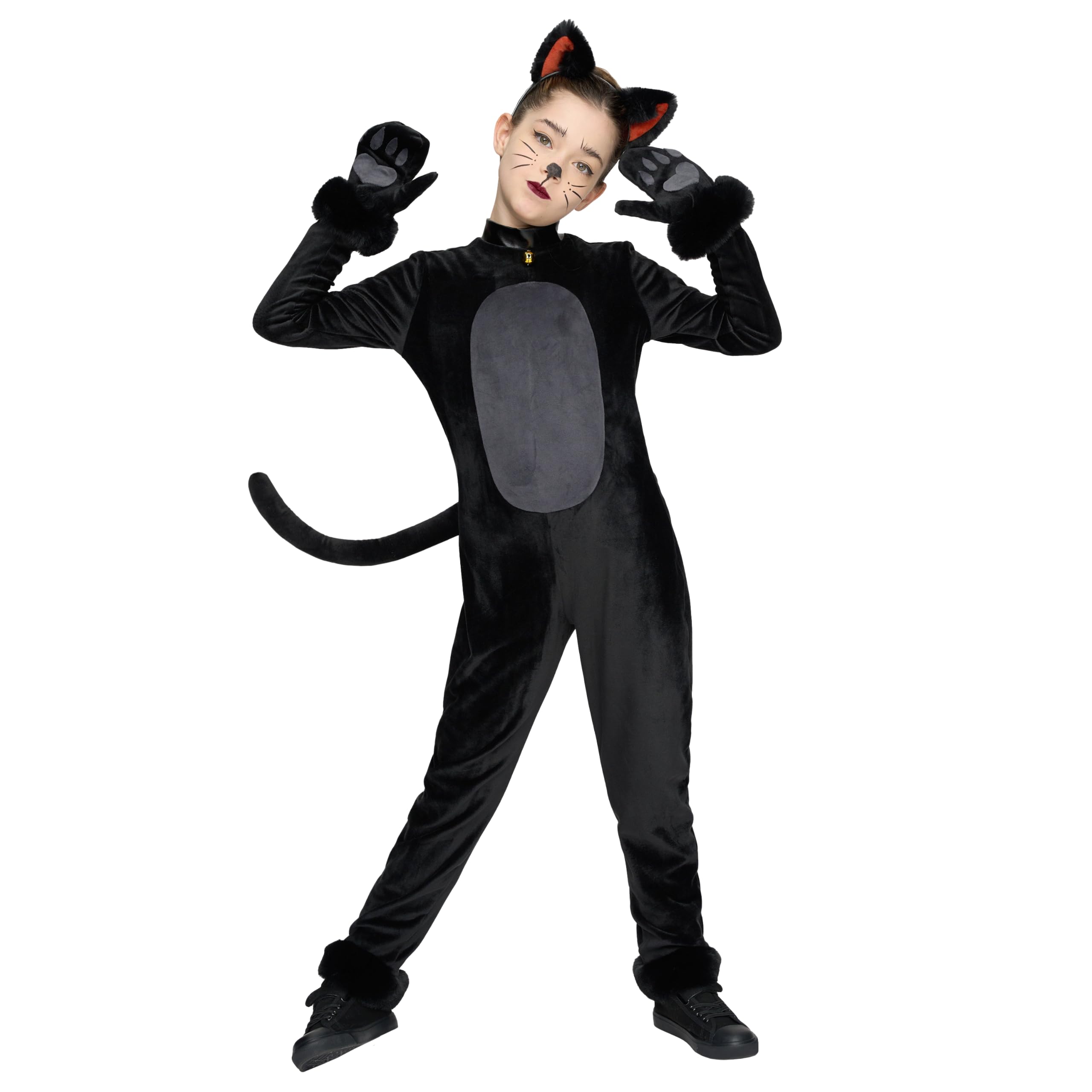 Spooktacular Creations Black Cat Costume for Girls Fitted Plush Outfit