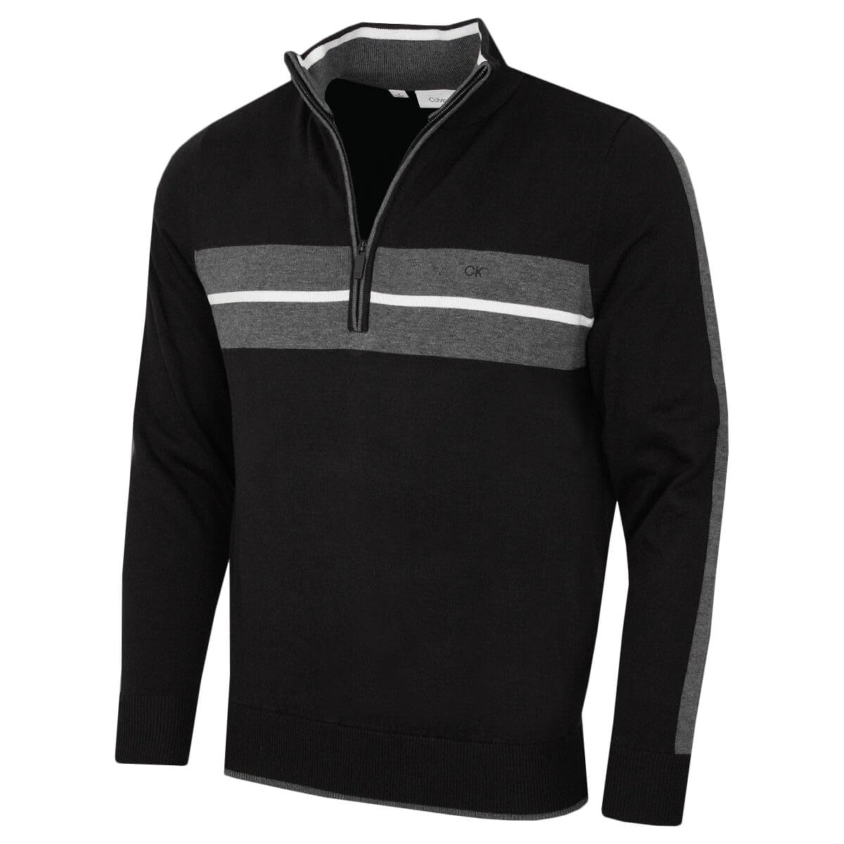 Calvin Klein Mens CK Vertex Half Zip Neck Sweater - Black - XXL
