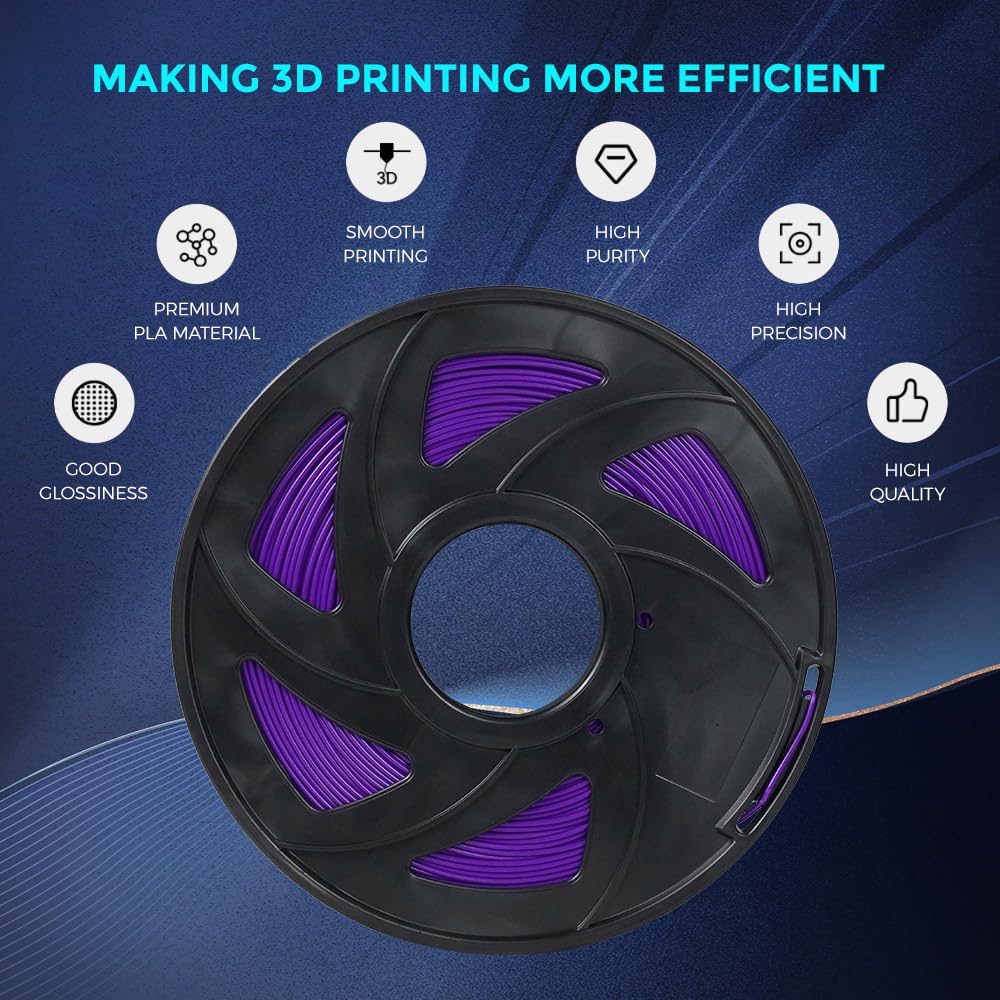 3D Printer Filament, 1.75mm PLA Pro (PLA+) Filament, Dimensional Accuracy +/- 0.02 mm, 3D Printing Material 1kg/ Spool, Compatible with FDM 3D Printer/Pen (Purple)