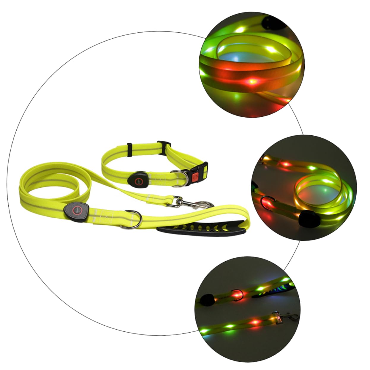 1juego Correa De Entrenamiento para Perros y Gatos Cuerda Luminosa Led Collar Resistente y Duradera para Paseos Nocturnos y Seguridad Mascotas