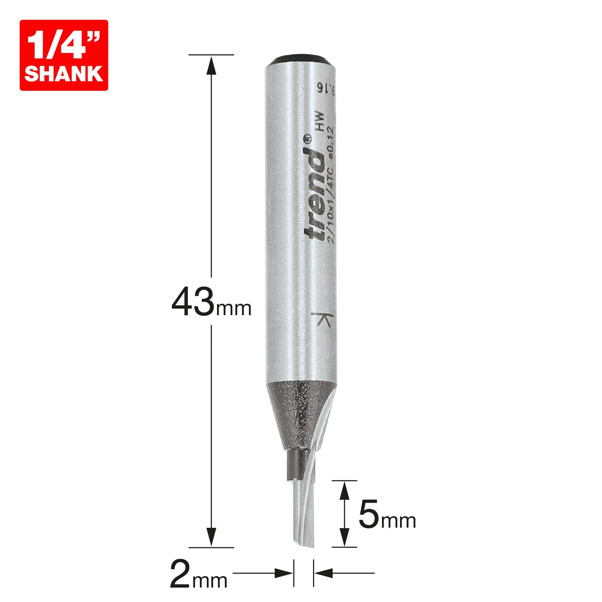 Trend Professional Single Flute Cutter, 1/4 Inch Shank, 2mm Cut Diameter & 5mm Cut Length, Tungsten Carbide Tipped, 2/10X1/4TC - Image 3