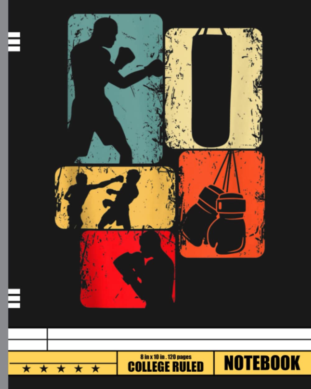 Boxer Boxing Notebook: Boxing Sport Themed Background Lined Journal Notebook for Back to School College Students-120 pages
