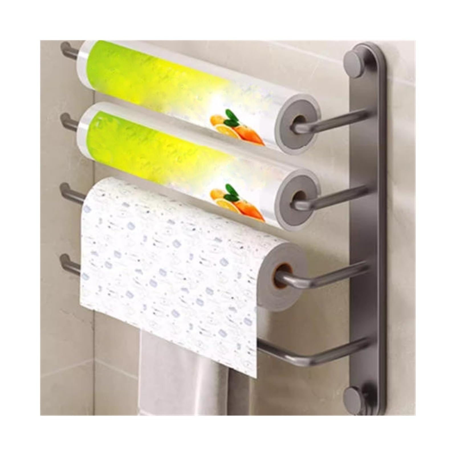 Paper Towel Rack Kitchen Paper Towel Holder Metal Roll Dispenser Vertical or Horizontal Mounted Rack Kitchen Accessories