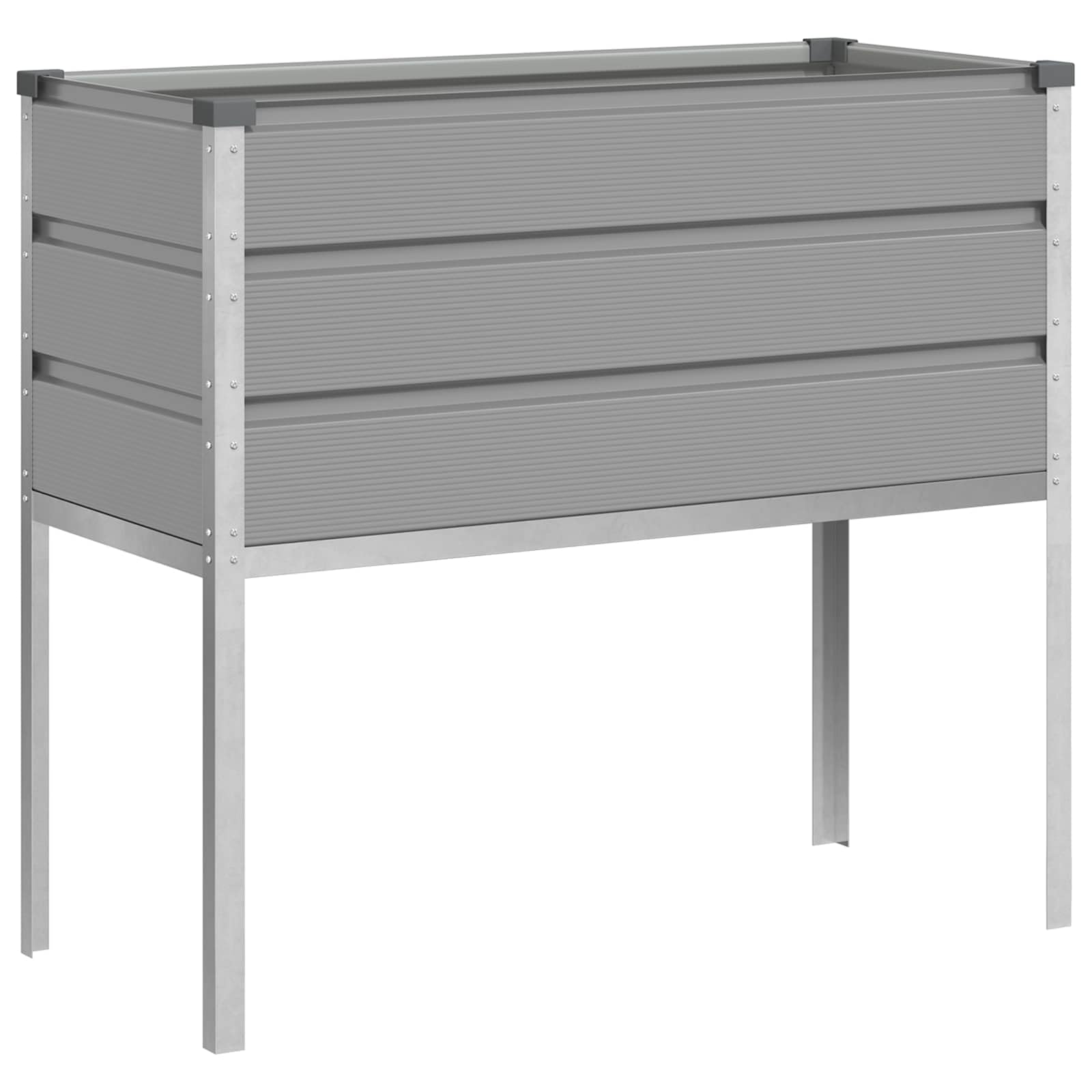 Pflanzkübel Hellgrau aus verzinktem Stahl 100 x 45 x 90 cm, frostfest und robust, ideal für Garten, Terrasse, Balkon und Indoor, mit Drainage und Bewässerung für optimale Pflanzenpflege
