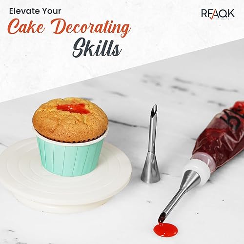 Miniatura 4 de RFAQK Juego de puntas de tubería grandes para principiantes, sin costuras, sin juntas, juego de puntas Bismarck para decoración de pasteles y