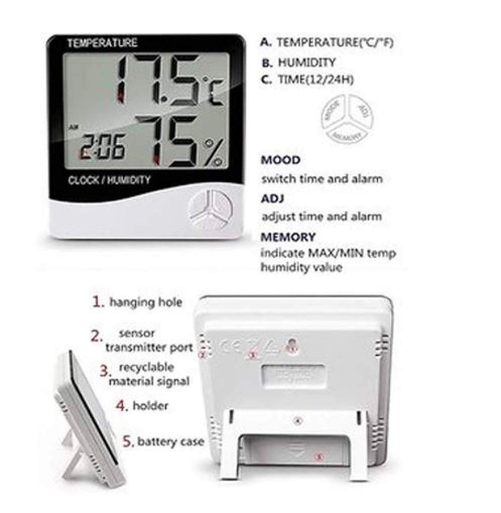 SKADIOO HTC-1 Humidity meter | room temperature meter digital | room temperature meter for home | Thermometer for Room Temperature, humidity meter, 1 Piece Silver - Image 3 thumbnail