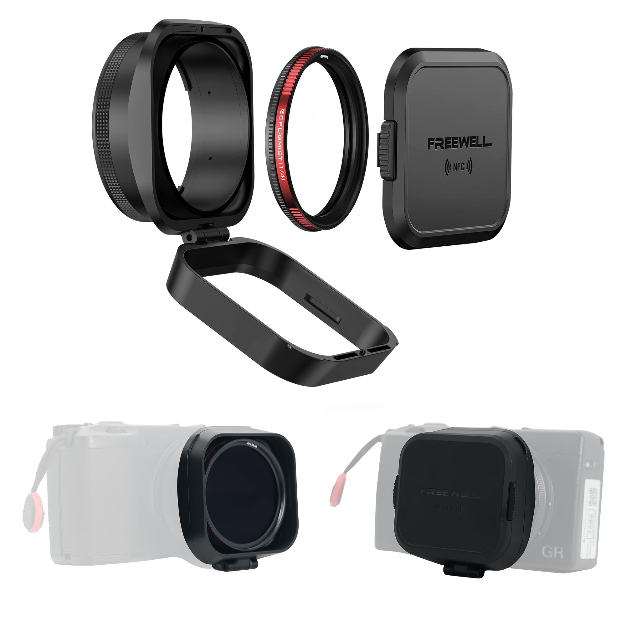 Freewell the Real Lens Hood for Ricoh GRIIIX GR3X – CPL/Mist Filter, Touchless Filter Operation & Flipable Design