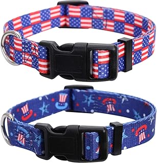 Lamphyface - Collar de perro con bandera americana, ajustable, 4 de julio, día de la independencia