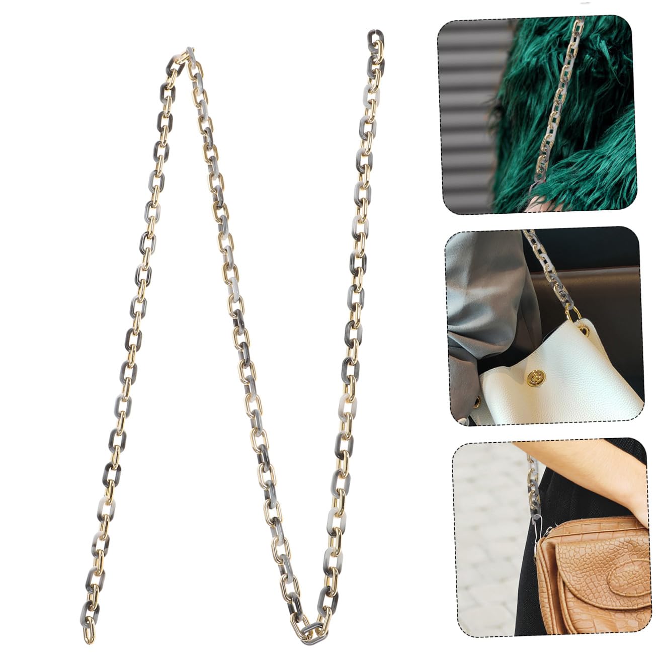 EXCEART 5pezzi Catena Acrilico Chunky per Gioielli Accessori per Fai da Te Catena Piatta per Collane e Pendenti di Materiali per Creazioni Artigianali Colori Marmo