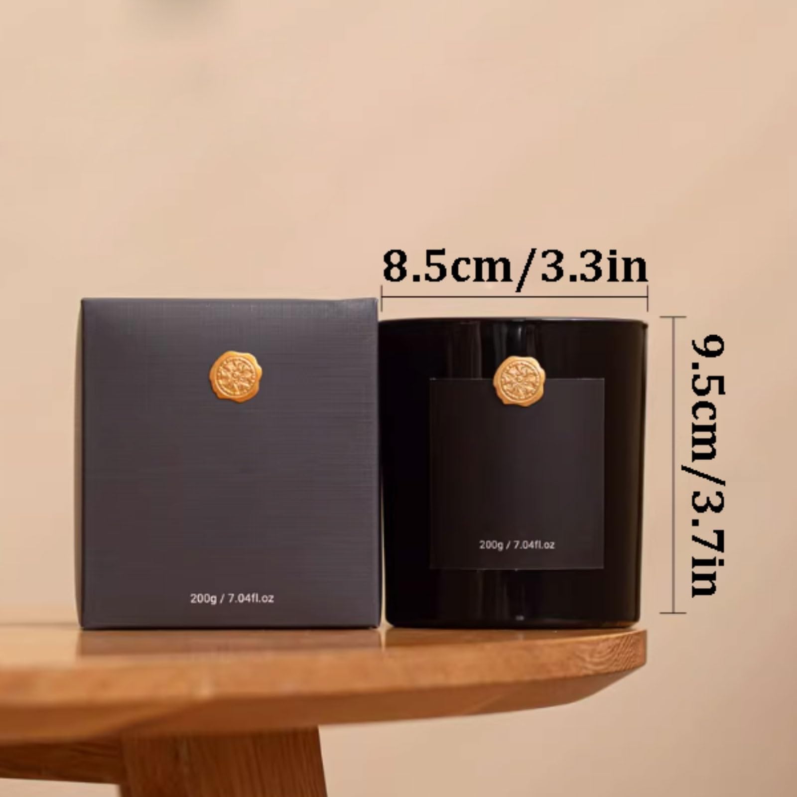 Compatto Candele in vetro realizzate con cera di soia e oli essenziali Candela moderna for aromaterapia for vacanze in casa, relax e spa non pungente(Svart)