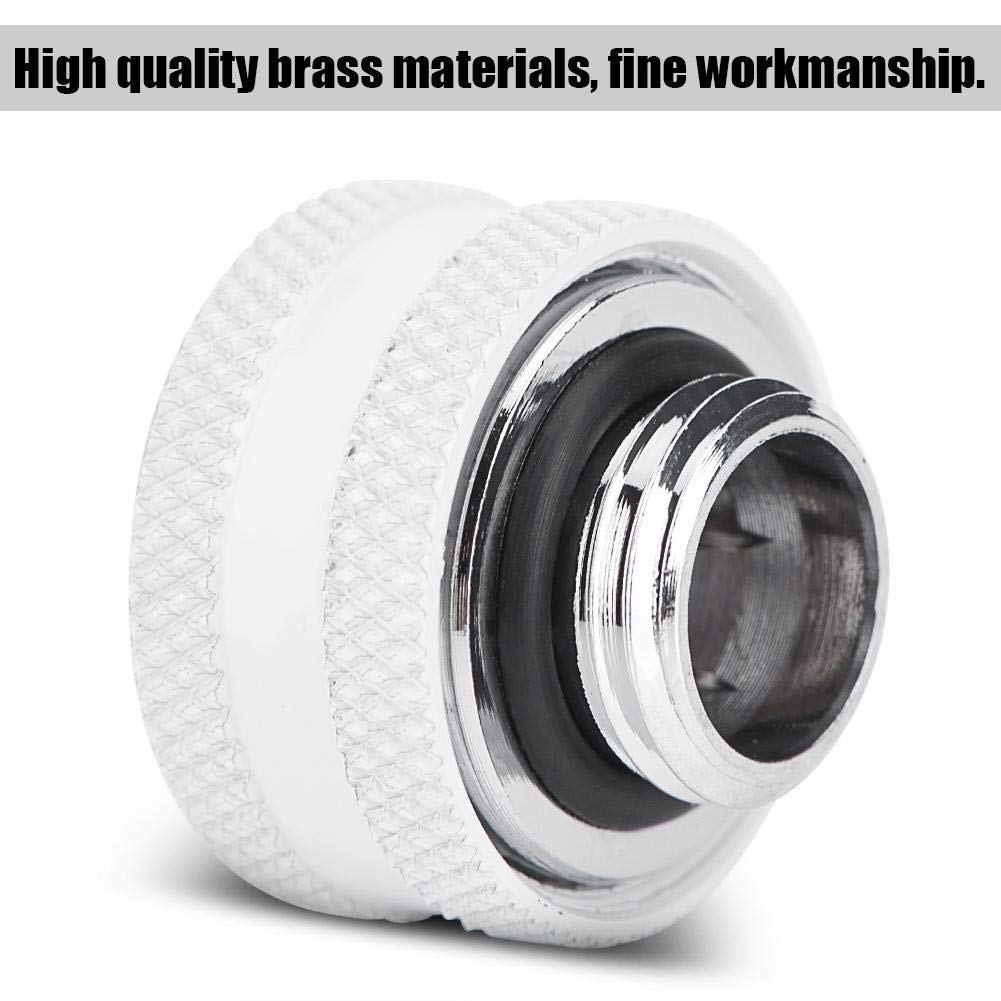 Kafuty Raccordi per Il Raffreddamento ad Acqua PC Raccordo a Compressione per Raffreddamento ad Acqua in Ottone Adatto per Tubo Rigido Diametro Esterno 16mm(4 Pezzi Bianchi)