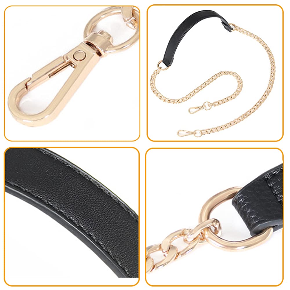 Catena Per Borsa Tracolla 2 Pezzi – Cinghia Di Ricambio In Metallo E Pelle, Elegante E Comoda Per Borse Crossbody, Argento