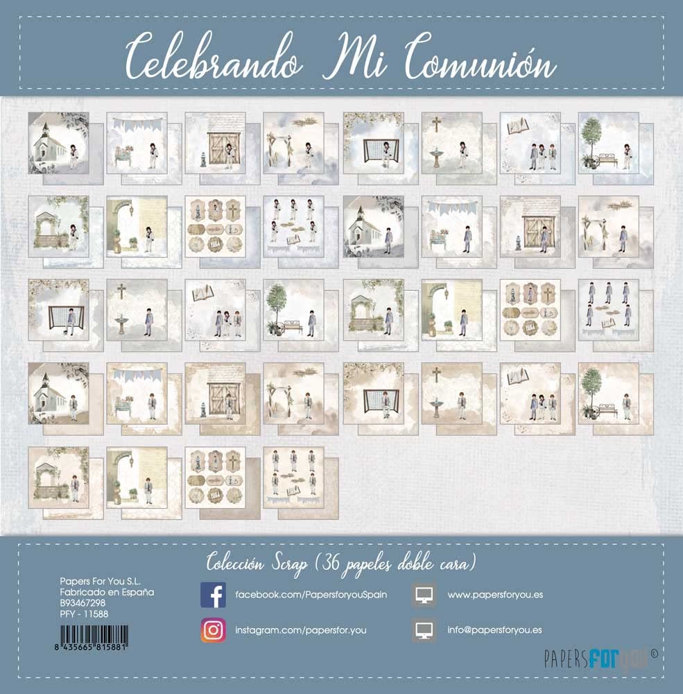 Papers For You Gamma di prodotti della collezione Celebrando la Mia Comunione (36 Carte Scrap double face 180gr 12''x12'' (Bambini)