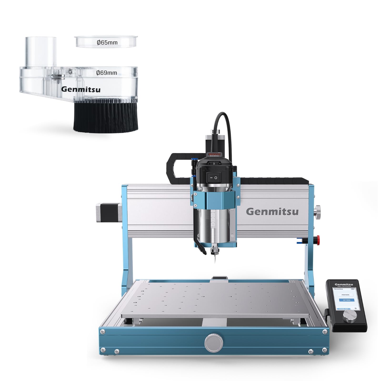 Genmitsu 3030-PROVer Ultra CNC-Fräsmaschine+Staubschuh, für alle Metalle mit leistungsstarker 710-W-Spindel, ±0,03 mm hoher Präzision für die Gravur von Aluminium und Acryl