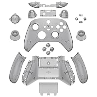 Vista 9 de eXtremeRate Full Set Shell Buttons for Xbox Series X & S, Clear Black Replacement Side Rails Grips Front Back Plate Cover for Xbox Core Wireless
