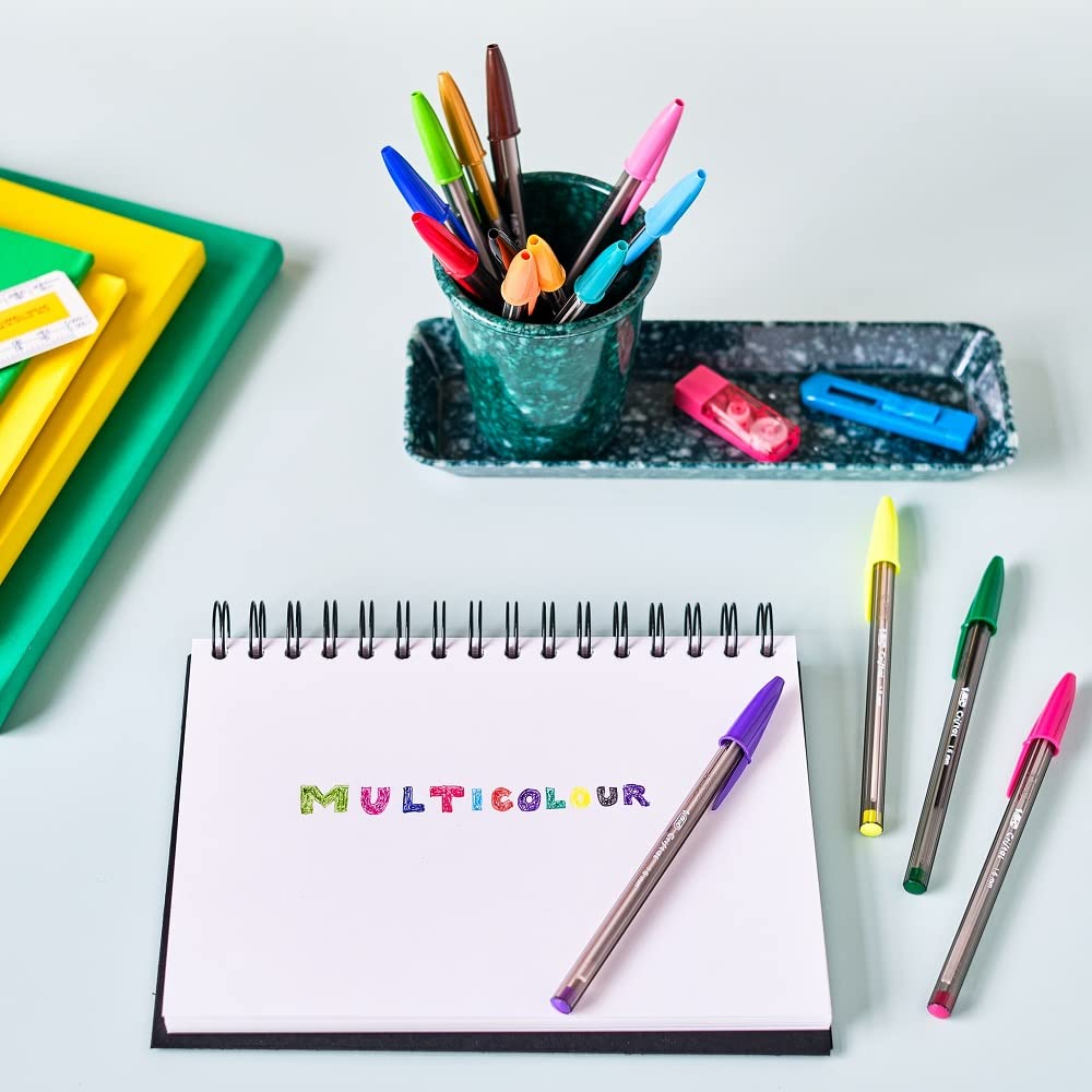 Penne A Sfera BIC Megatubo 20 Pezzi - Cristal Original, Fun E Fluo, Punta 1mm E 1.6mm, Per Scuola E Ufficio - Foto 7