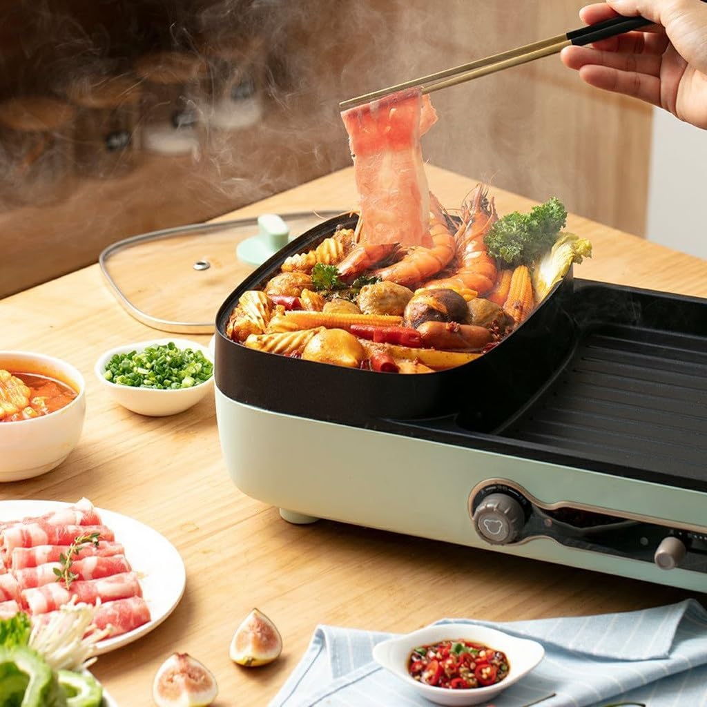 Electric Barbecue Oven Multi-functional Cooking Pot Electric Hot Machine Roast Rinse Integrated