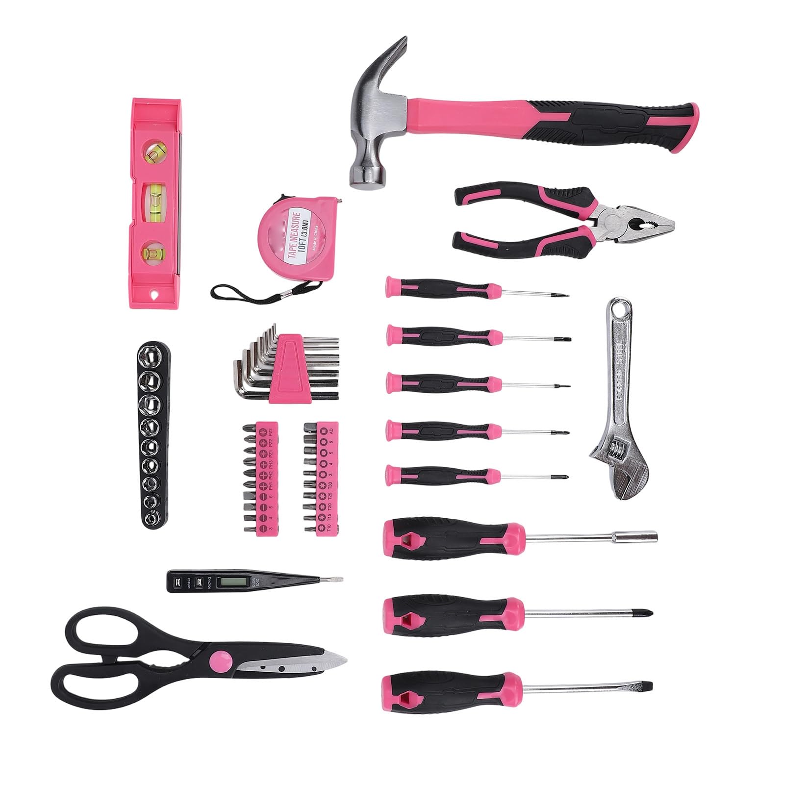 Bewinner Set di Utensili Manuali per la Casa Kit di Strumenti di Riparazione Domestica da 96 Pezzi con Tester di Tensione Digitale, Martello, Cacciaviti, Chiavi Inglesi, Pinze, Forbici, Metro a