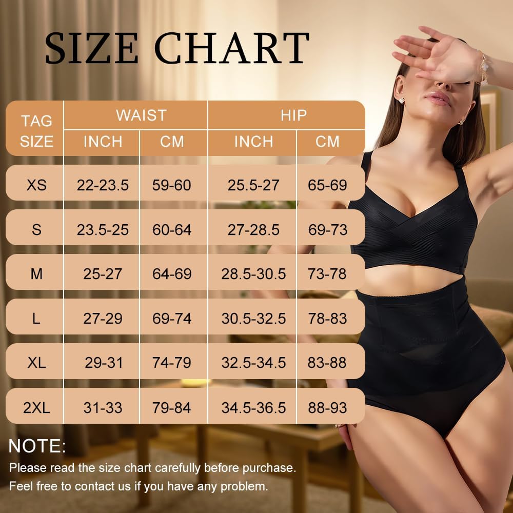 2 PCS Thong Tummy Control Shapewear Shorts for Women High Waisted Body Shaper Underwear Seamless Shapewear Panty Girdle - Image 6