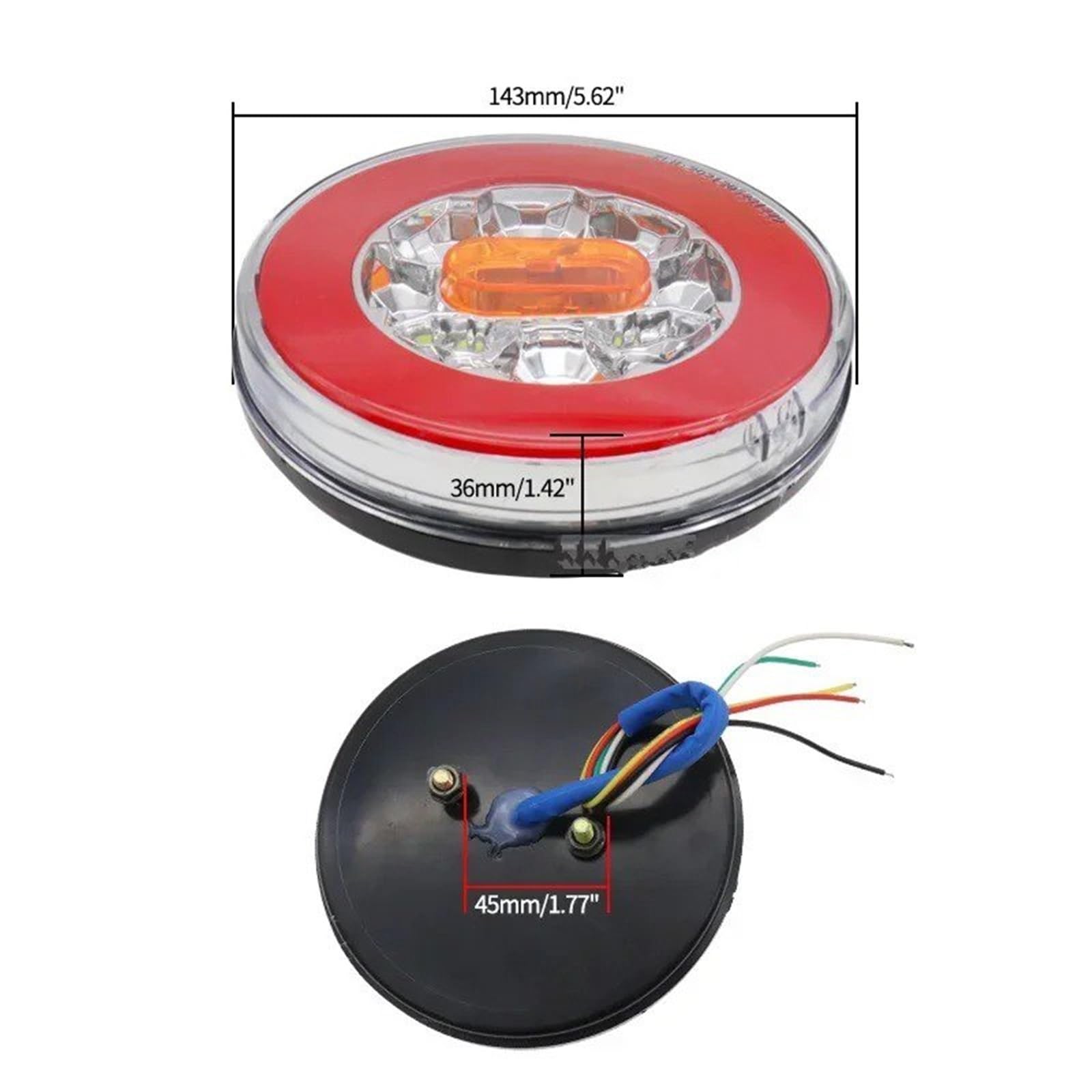 Luz Trasera 2 Luces Traseras LED 12V-24V Para Camión Remolque Caravana Autobús Luz Trasera Dinámica Luces Freno Marcha Atrás.
