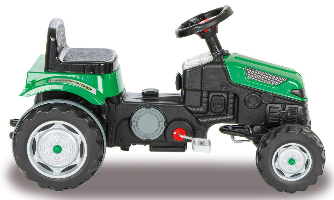 Trettraktor Strong Bull – Kippschutz, Antrieb durch Treten der Pedale, leichtgängiges Lenkradsystem, Verstellbarer Sitz, Hupe, Anhängerkupplung, Maximalgewicht 60 KG