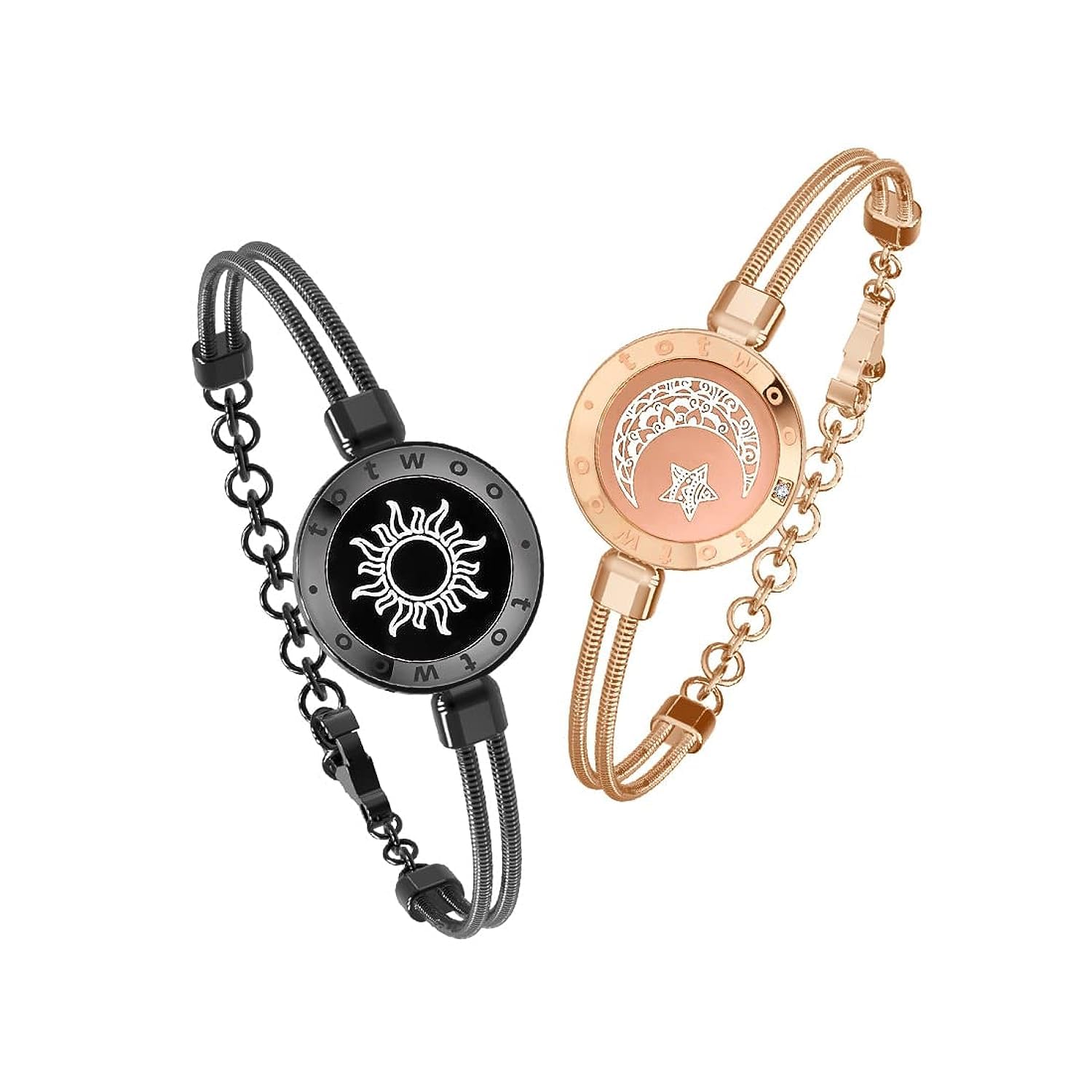 GenericLong Distance Touch Bracelets for Couples, Vibration & Light up for Love Couples Bracelets | Long Distance Relationship Gifts for Girlfriend Bluetooth Pairing Jewelry