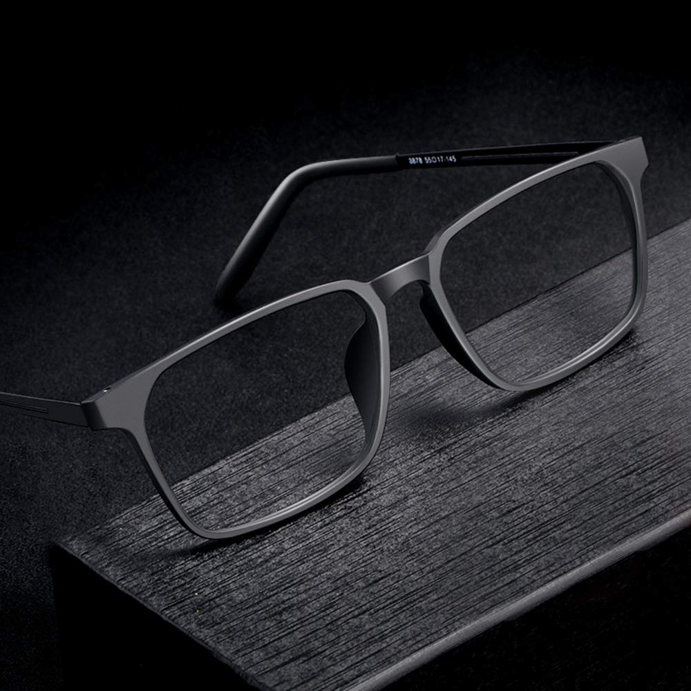 MANG Multifokale Selbsttönende Lesebrille Lesehilfe Ultraleichte Retro Gleitsichtbrille Mit UV-Schutz, Schwarz Rechteck Rahmen Sonnenbrille