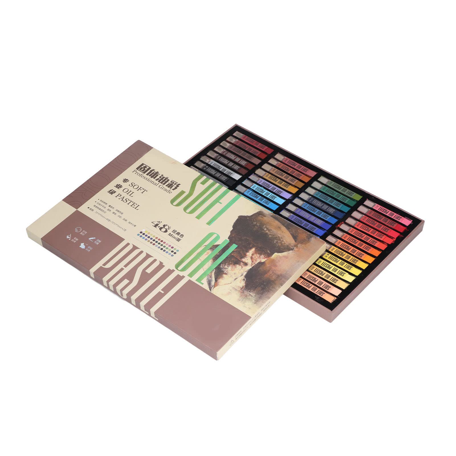 Set Pastelli Ad Olio, Colori Misti A Cera Olio Pastelli Morbidi Per Bambini, 50 Pezzi Colori Vividi, Finitura Liscia Lucida, Per Disegnare Graffiti Colorando E Progetti Artistici (8548MN)