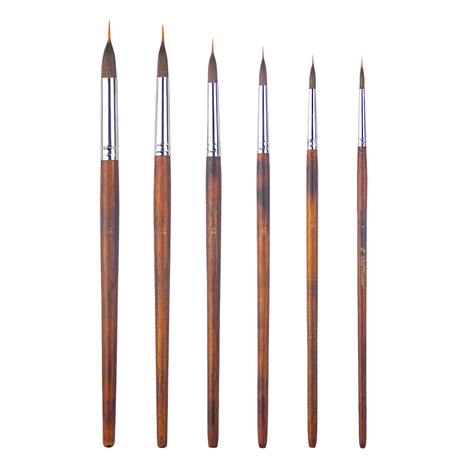 Professional Miniature Brush Wood Handle Detail Paint for Fine Detailing and Acrylic Watercolor Oil Face Painting