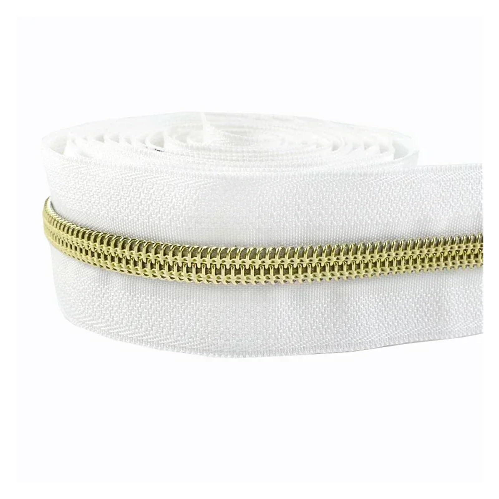 10–50 Meter 5# Nylon-Reißverschlussbänder for Taschen, Kleidung, Kunststoff-Reißverschlüsse, Meterware, Verschlüsse, Reißverschluss-Reparatur-Set, DIY-Nähzubehör(KY377-WhiteLight,50M)