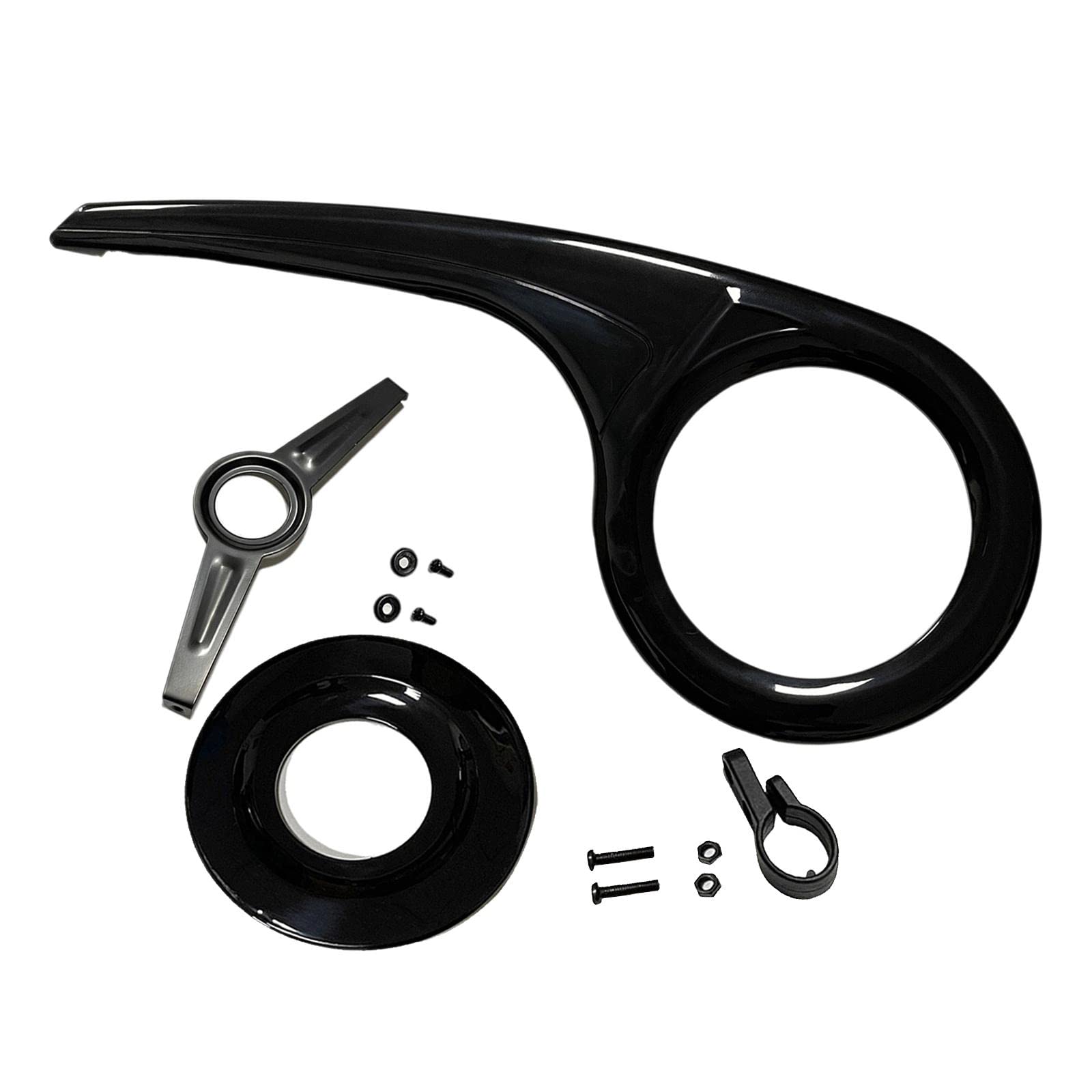 Tragbarer Fahrrad-Kettenschutz, Kurbel, langlebig, für Outdoor-Reitzubehör, schwarz, komplettes Set, 53 x 21 cm, 5 Stück