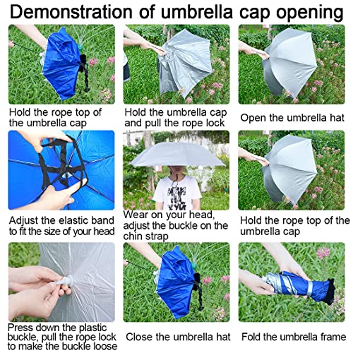 image for NEW-Vi Fishing Umbrella Hat Folding Adjustable Sun Rain Cap,7-Ribs Ant