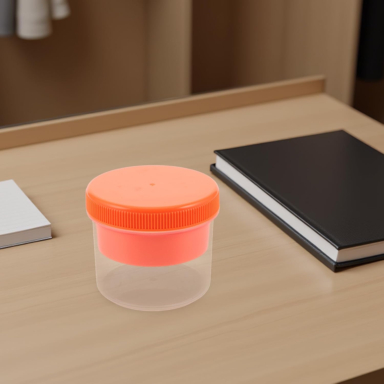 Hearing Aid Carrier Box: Plastic Hearing Aid Dry Canister Jar - Dehumidifier Box Ear Care Supply for Travel and Safekeeping,Orange