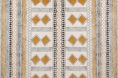 Tapis marocain en coton beige doré 3 pièces HGD-T-501-D1 - 6
