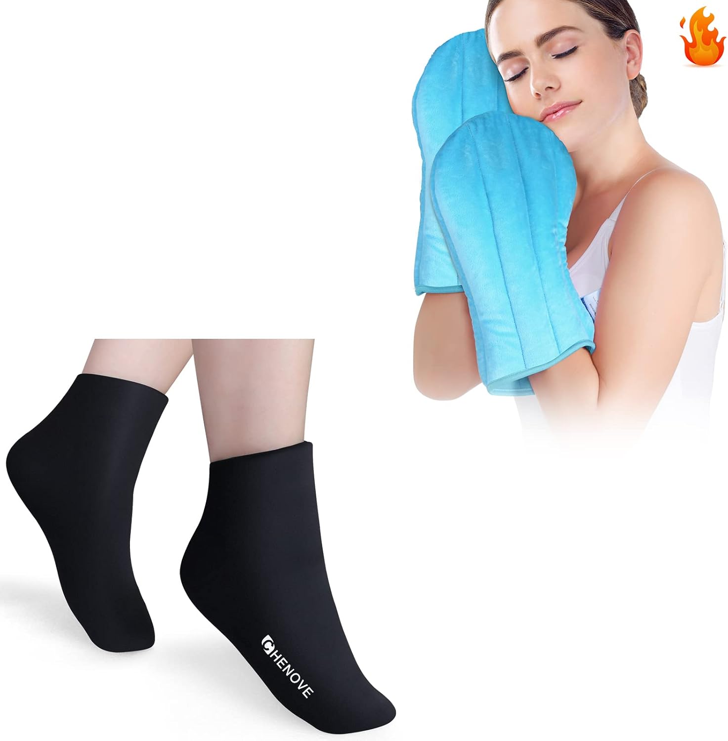CHENOVE Cold Therapy Socks 2PCS + Microwavable Arthritis