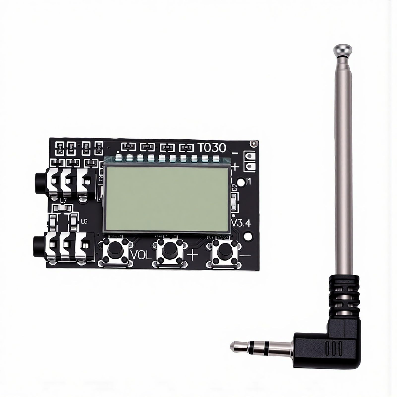 Módulo Transmisor Estéreo FM Bewinner con Antena y Placa de Transmisión Controlada por MCU 8