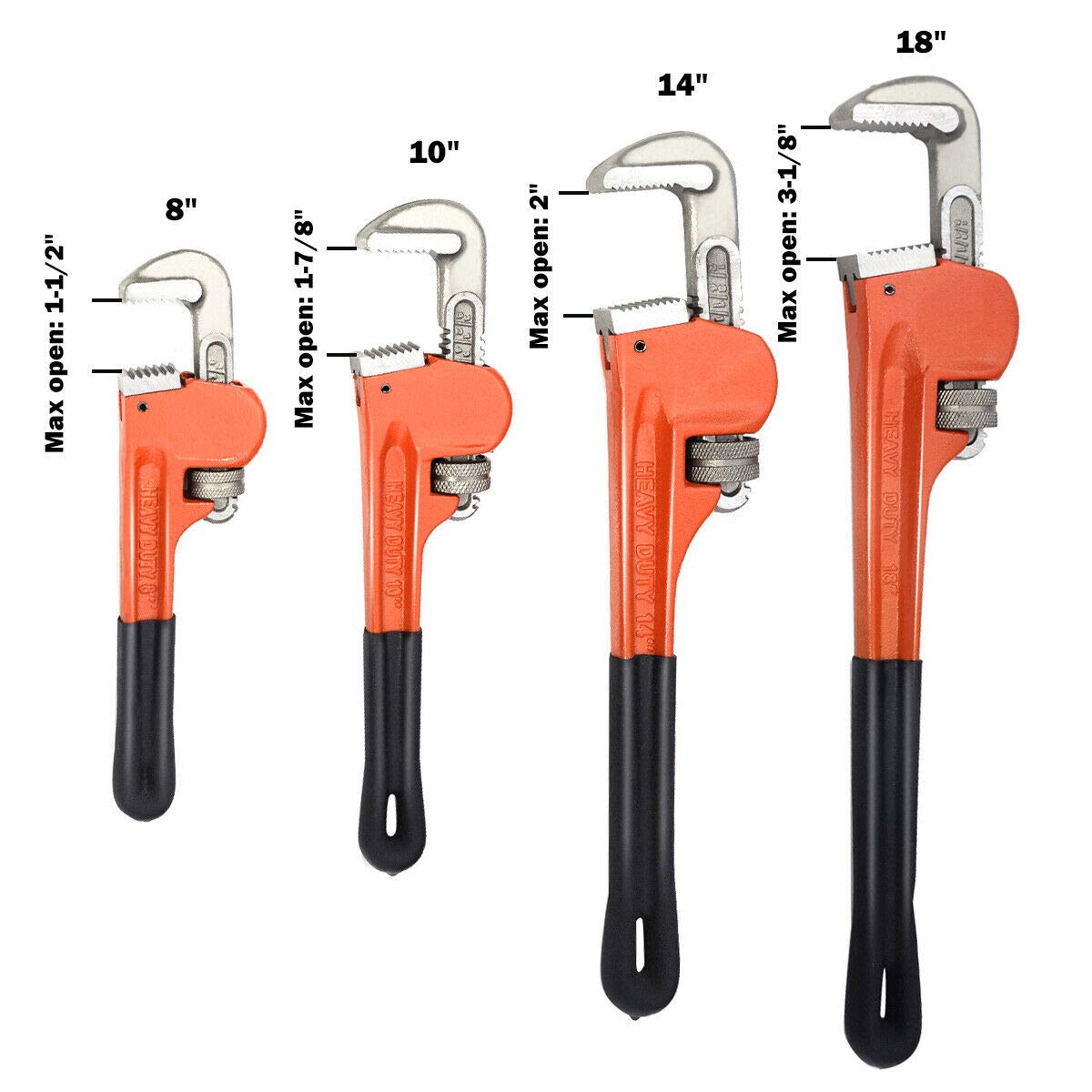 TimmyHouse Pipe Wrench Set 4pcs 8