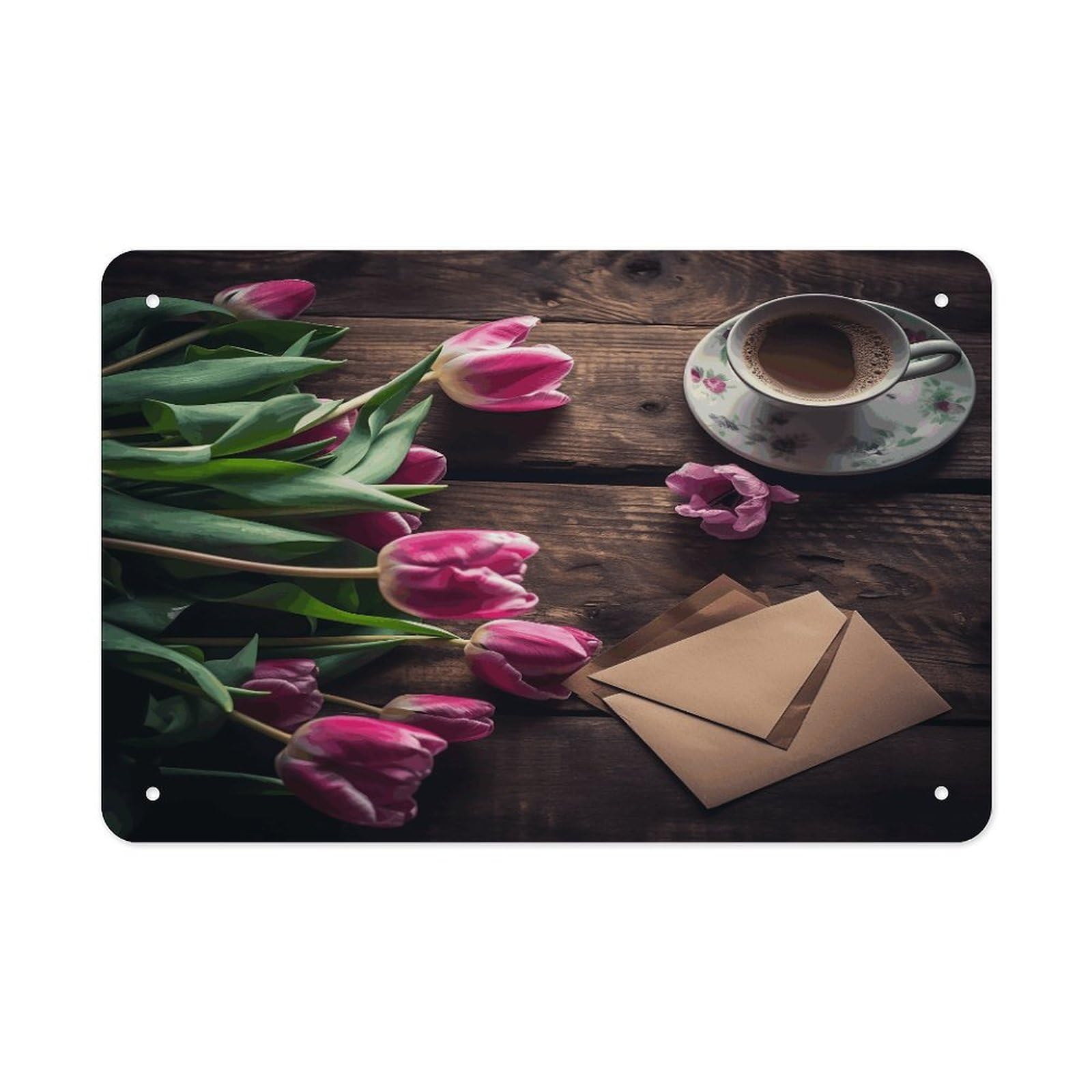 Fodpand Style Flowers And Envelope Wall Art Metal Signs Tin Sign