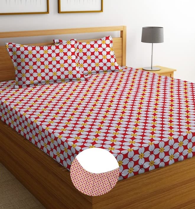 BSB HOME Premium Cotton Elastic Fitted Bedsheets with 2 King Size