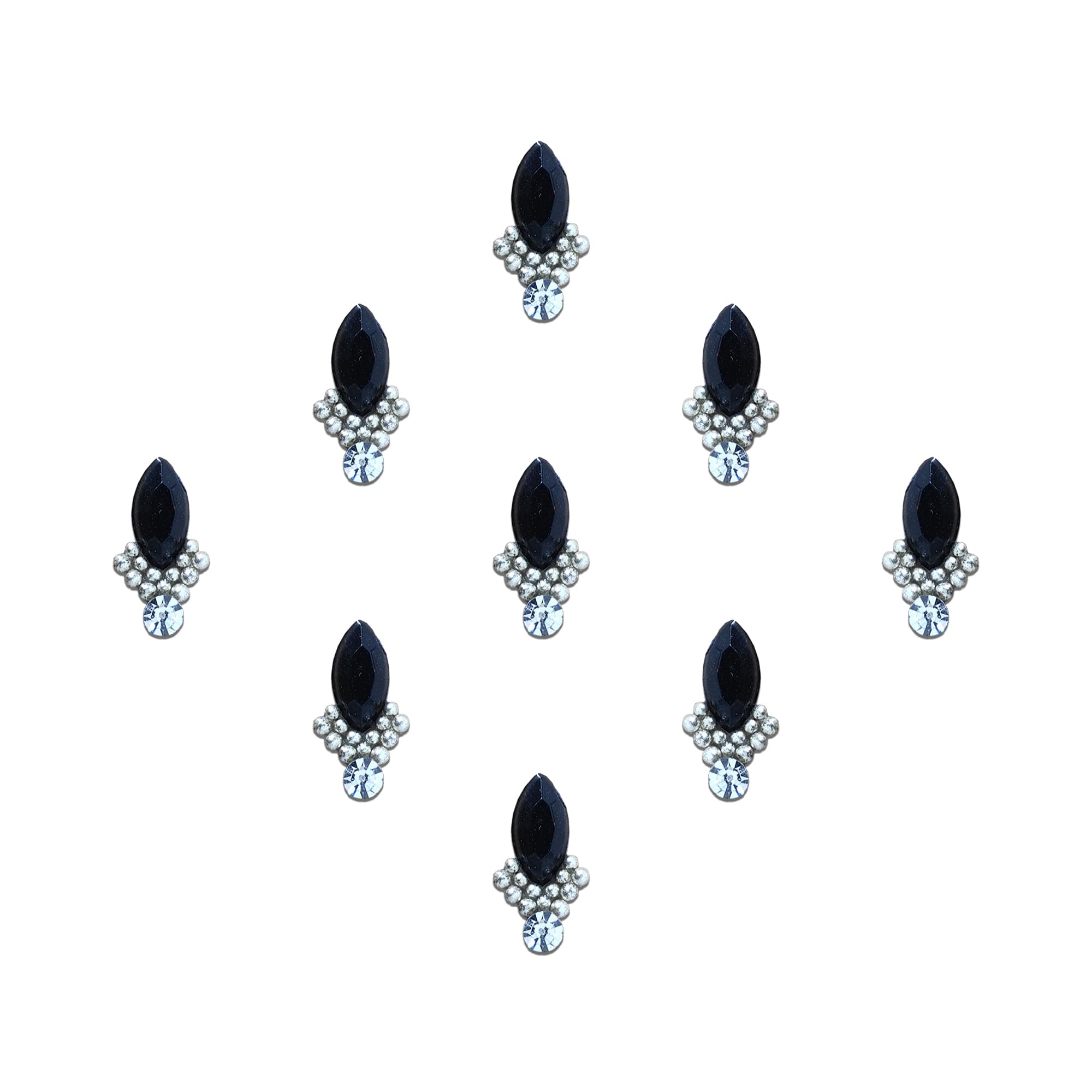 Comet Busters Fancy Black Bindi With Stone (BIN576)(10mm)-image-8