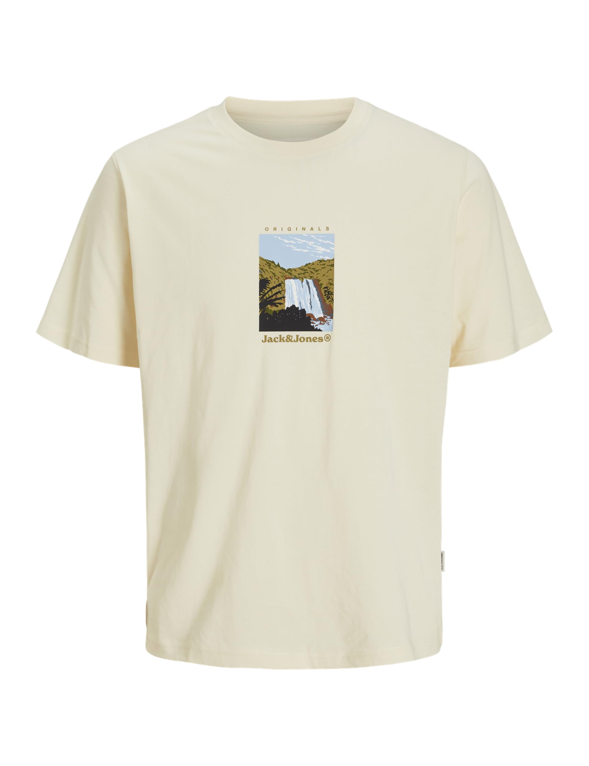 JACK & JONES Jorsplit Graphic Front Tee SS Crew Neck, Antique White, L