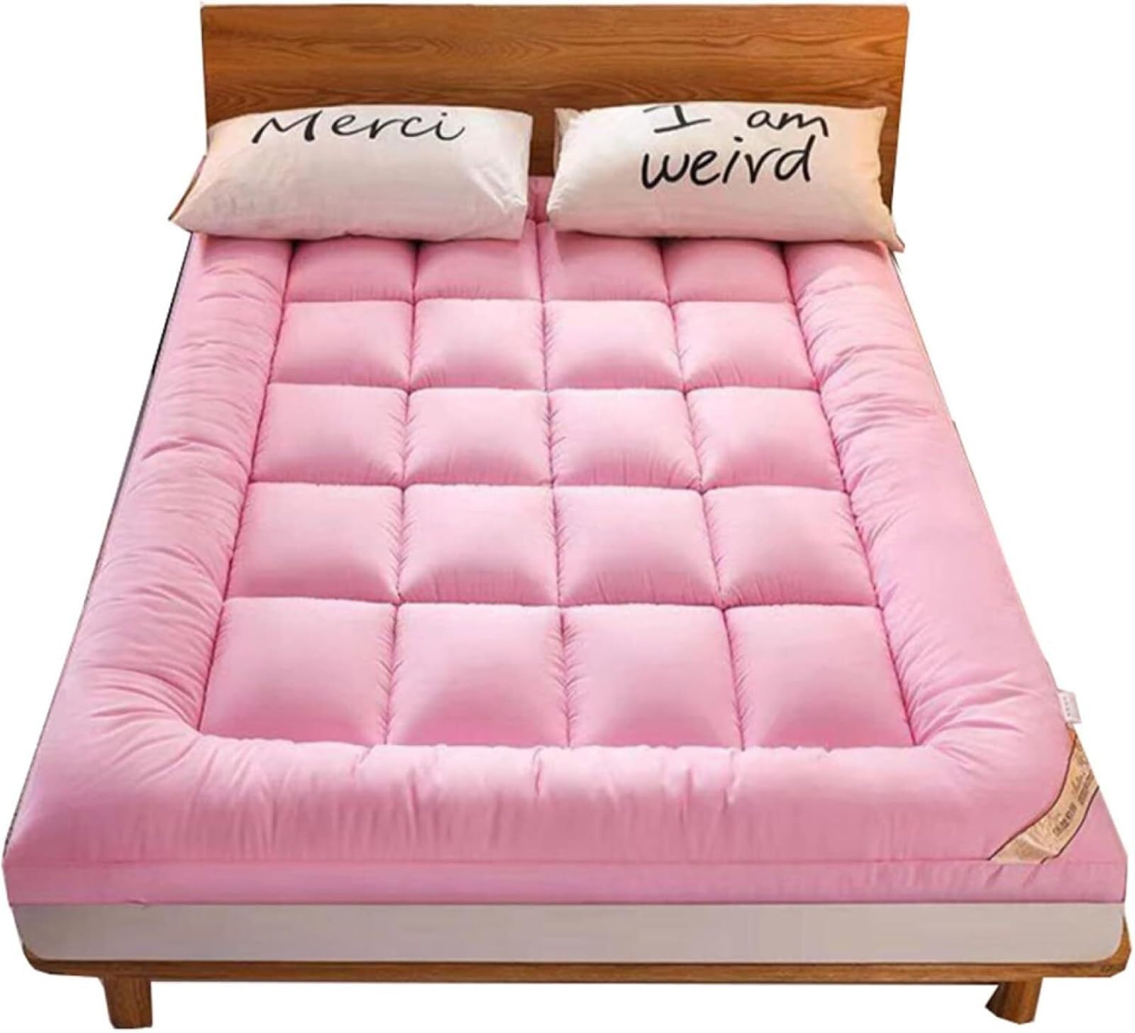 Matelas de Tatami Futon Pliable 10cm Épaissir Le Matelas de Couchage Japonais Épais Tapis de Plancher Pad， for Dortoir À La Maison(Pink,120x190cm)