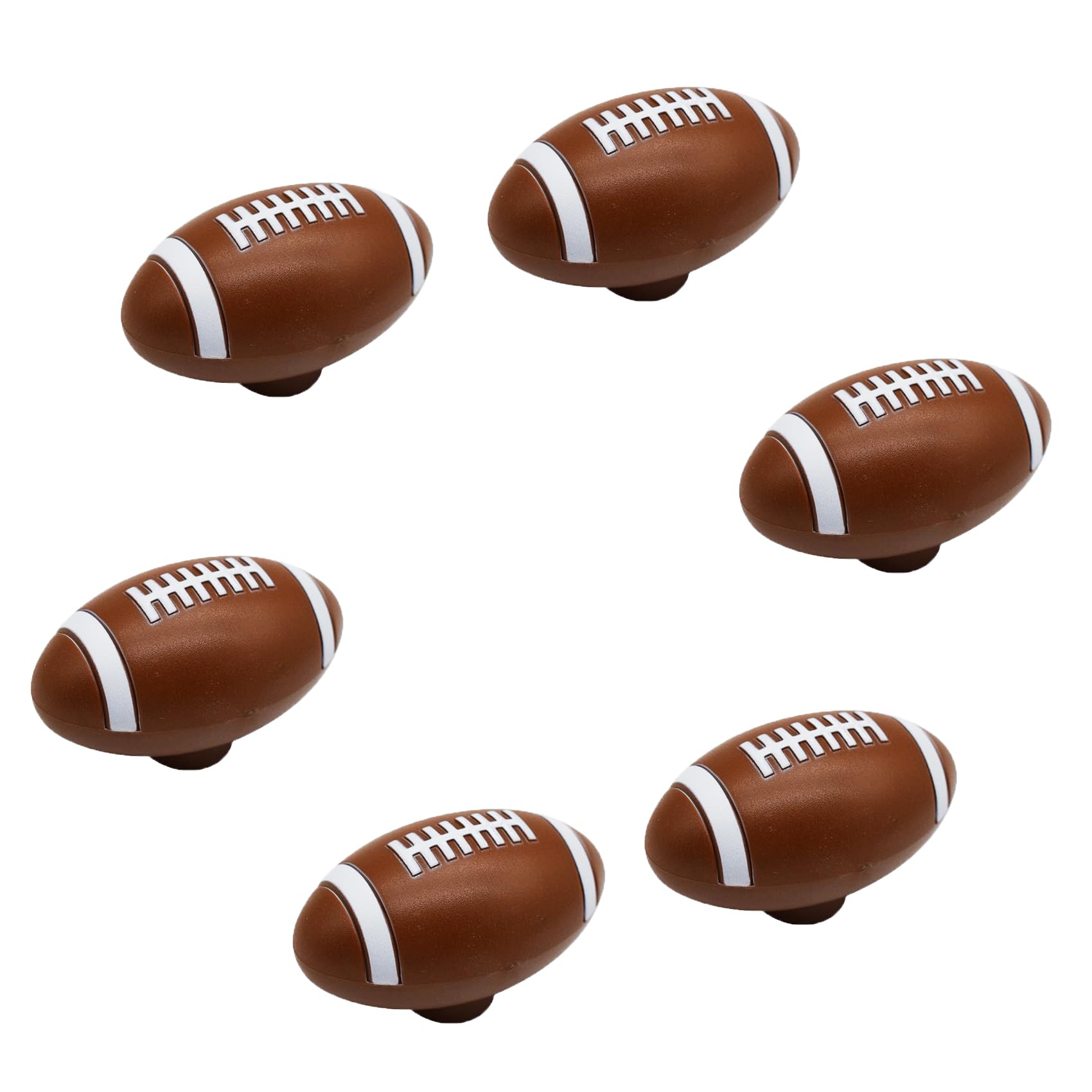 Lot de 6 boutons de tiroir pour commode, armoire, cuisine, thème rugby et ballon de football américain (ballon de rugby)