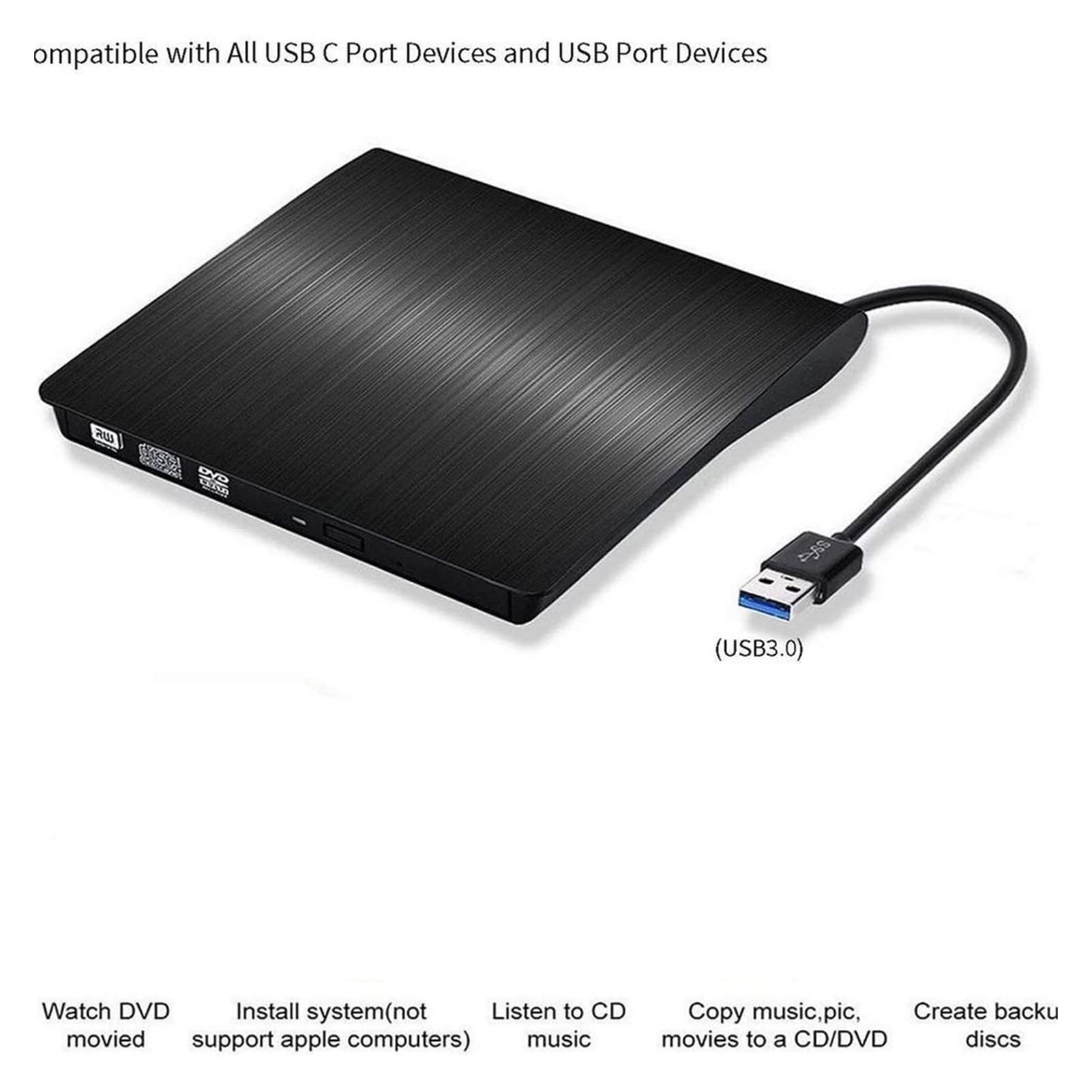 Przenośny USB 3.0 DVD-ROM Drive Optical Slim Slim CD ROM. Desktop PC. Promocja tablet laptopa płyta DVD Gracz Przenośny